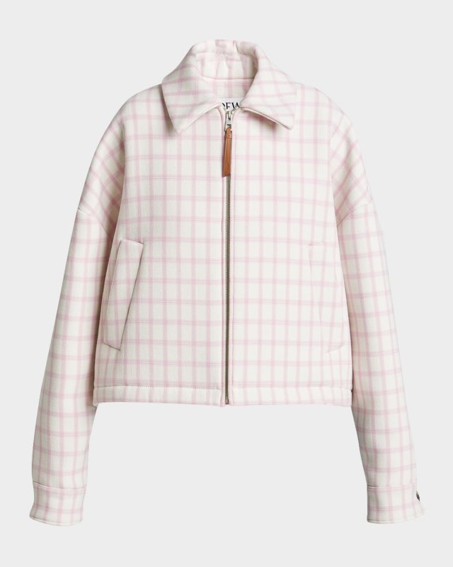 Plaid Boxy Wool Jacket